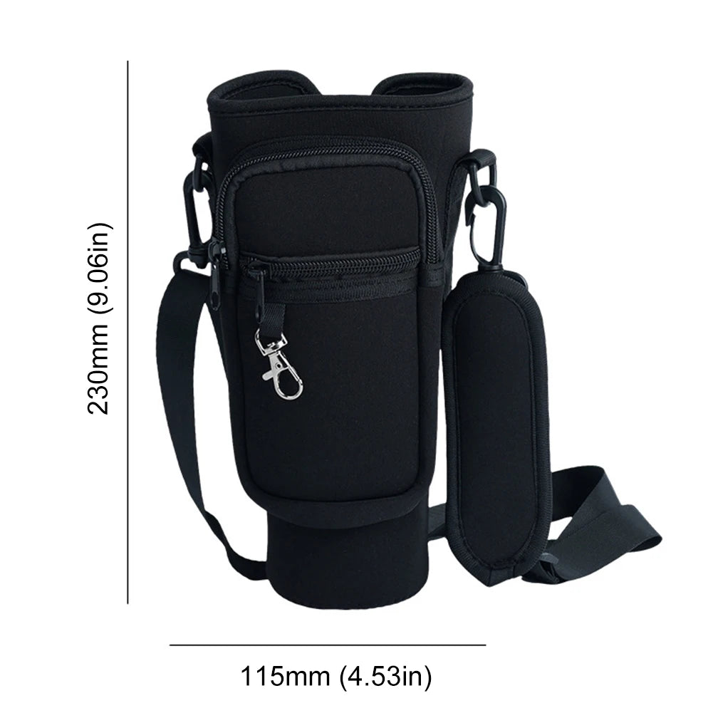 Neoprene Water Bottle Carrier Bag with Phone Pocket for Stanley 40oz Tumbler