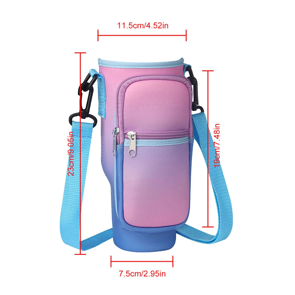 Neoprene Water Bottle Carrier Bag with Phone Pocket for Stanley 40oz Tumbler