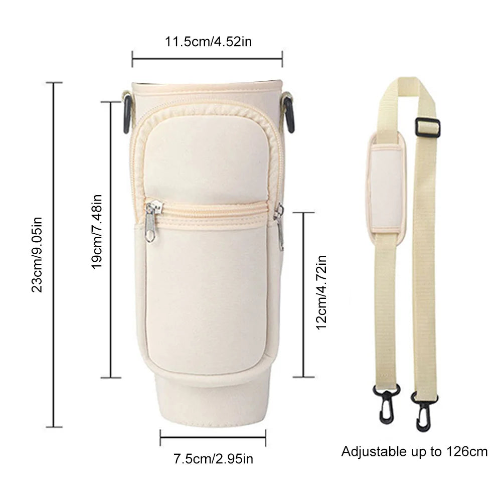 Neoprene Water Bottle Carrier Bag with Phone Pocket for Stanley 40oz Tumbler