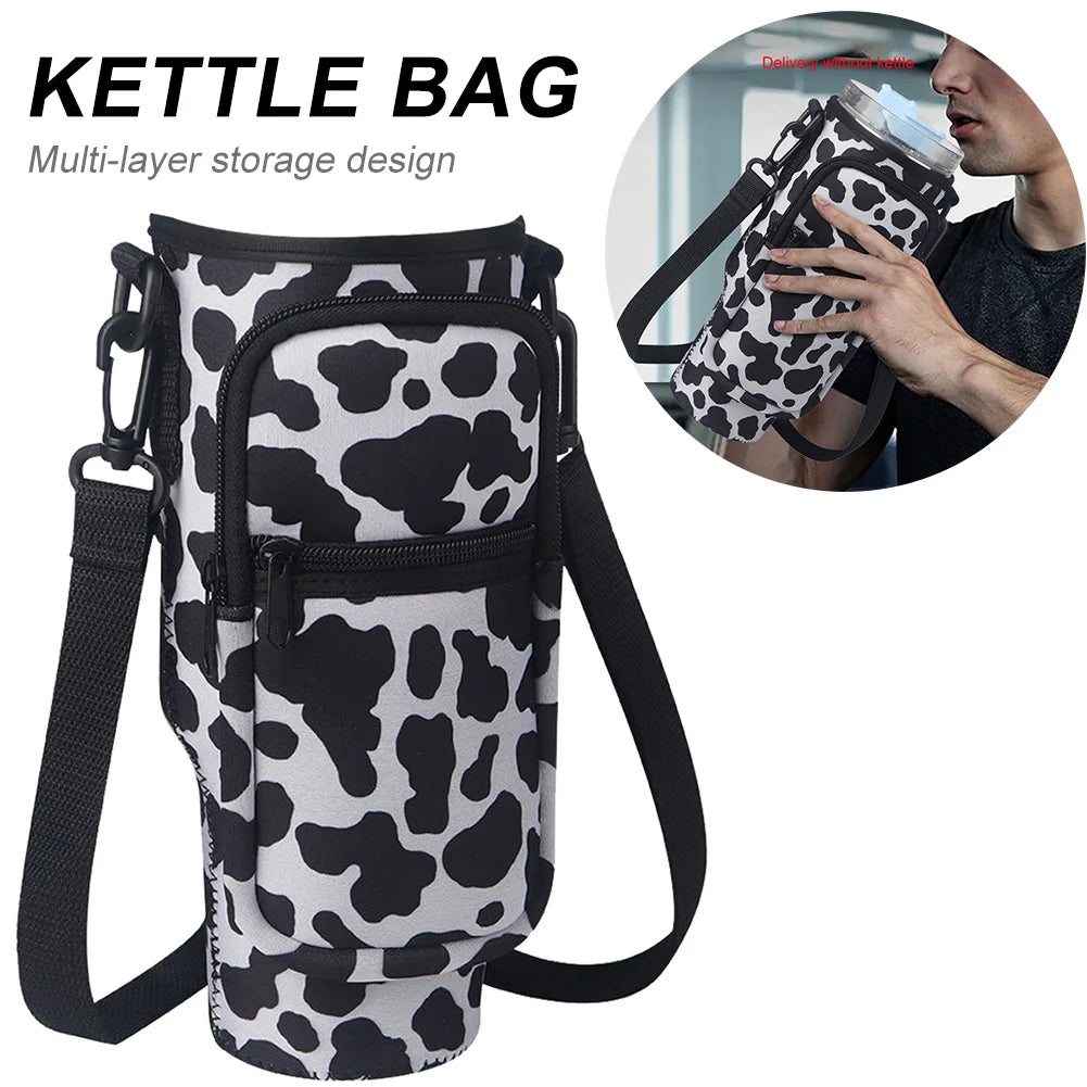 Neoprene Water Bottle Carrier Bag with Phone Pocket for Stanley 40oz Tumbler