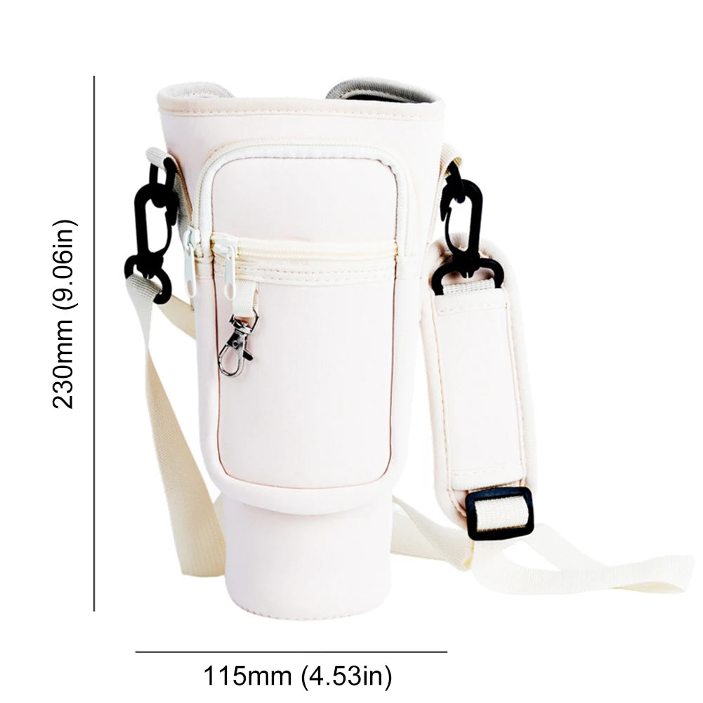 Neoprene Water Bottle Carrier Bag with Phone Pocket for Stanley 40oz Tumbler