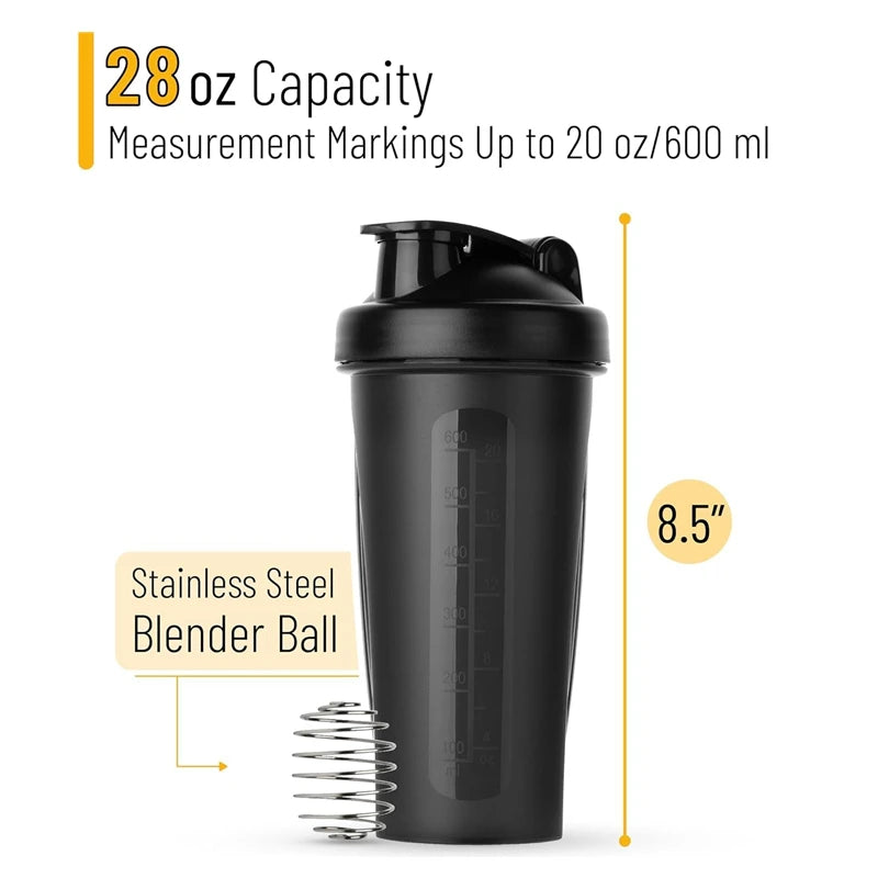 Premium 600ml Protein Shaker Bottle - 20oz Portable Fitness Solution for Athletes and Health Enthusiasts